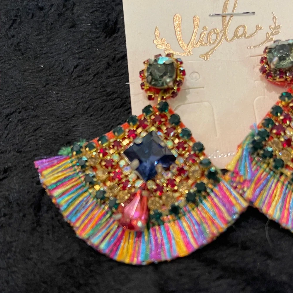 Vibrant Multicolor Fringe Earrings